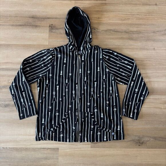 Tripp NYC Unisex XXL Full Zip Hoodie Sweatshirt Black Zipper Print Emo Punk - Picture 1 of 10